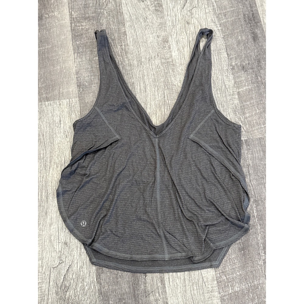 Lululemon Gray Tank Top V Neck Sleeveless Athletic Activewear Women's - Picture 4 of 5